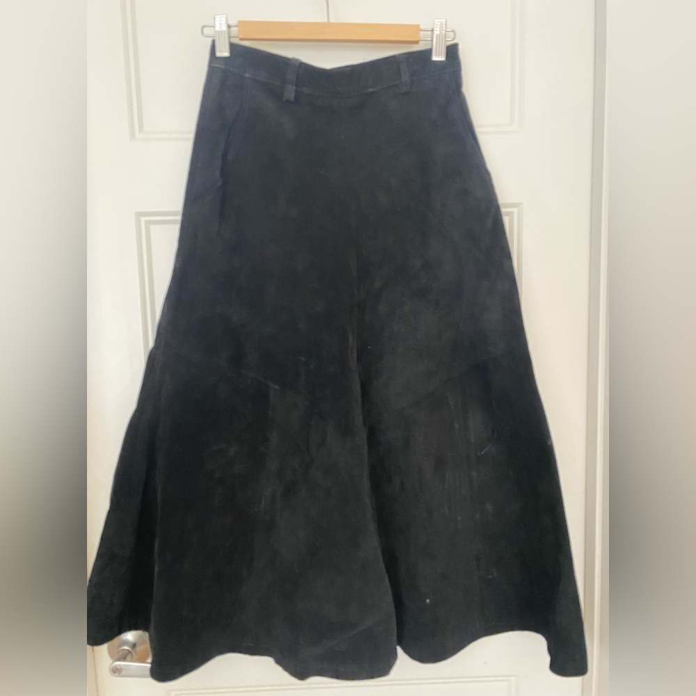 Sahara A-Line real suede maxi skirt